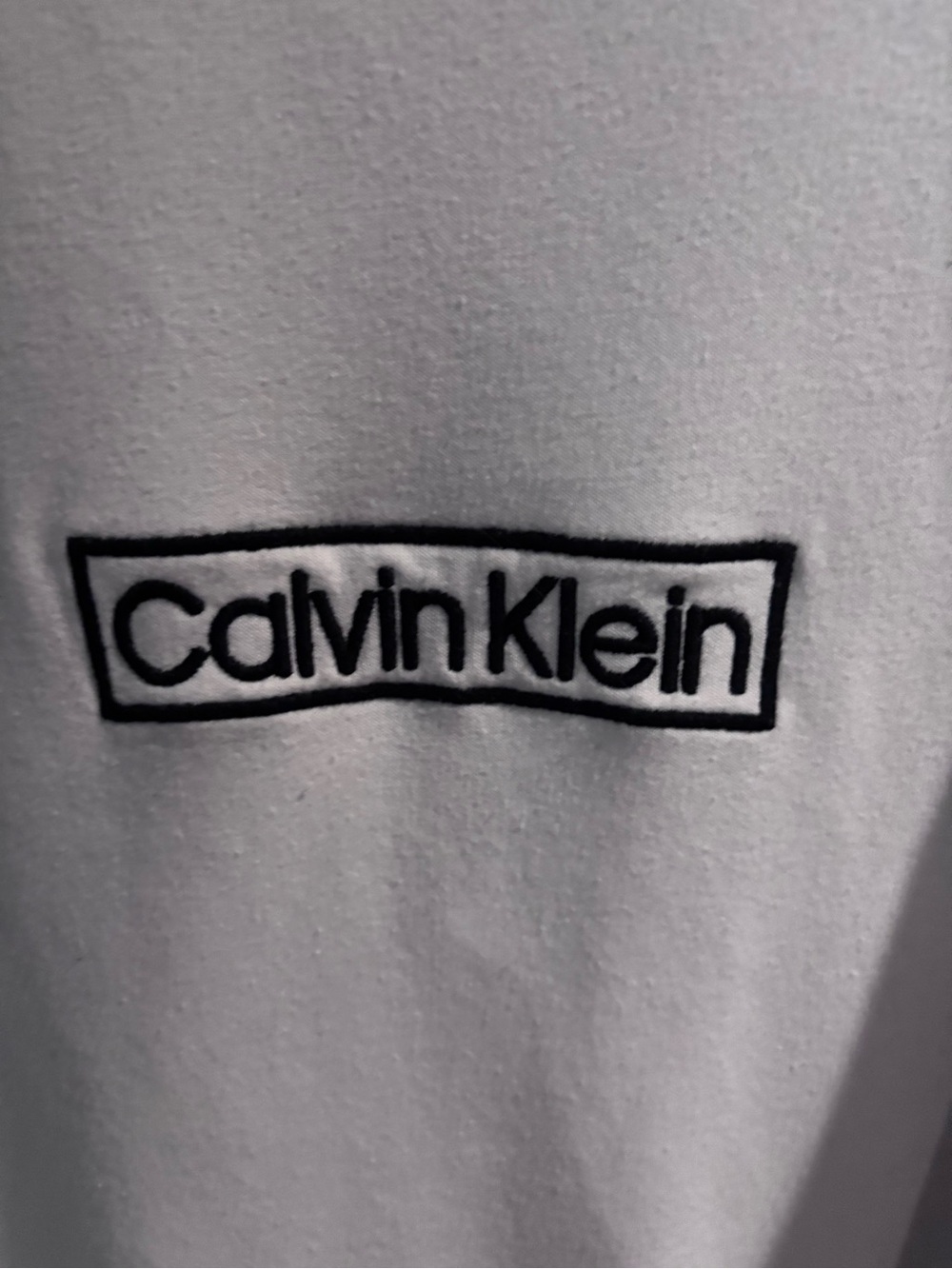 Calvin Klein White sweater Top with Black Logo Trim
